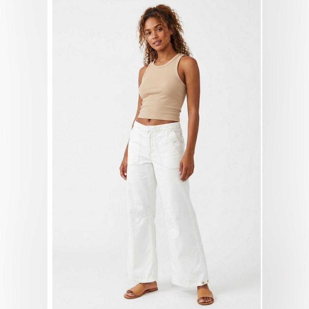 We The Free Free People Full Effect Wide Leg Utility Pants White XS